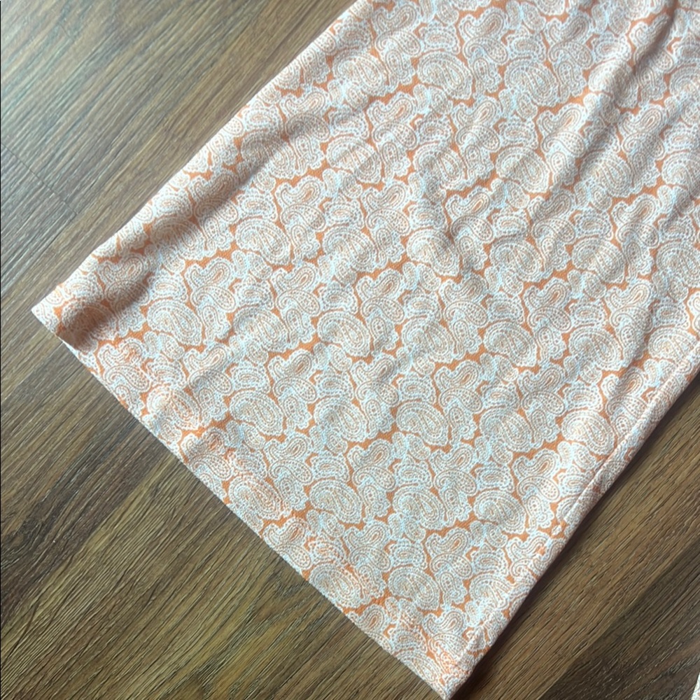 Michael Kors XL - Orange Peach Paisley Blouse - Relaxed Boxy Fit - Picture 9 of 14
